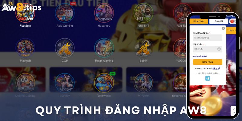 Truy cập quyền thành viên với quy trình Đăng nhập aw8